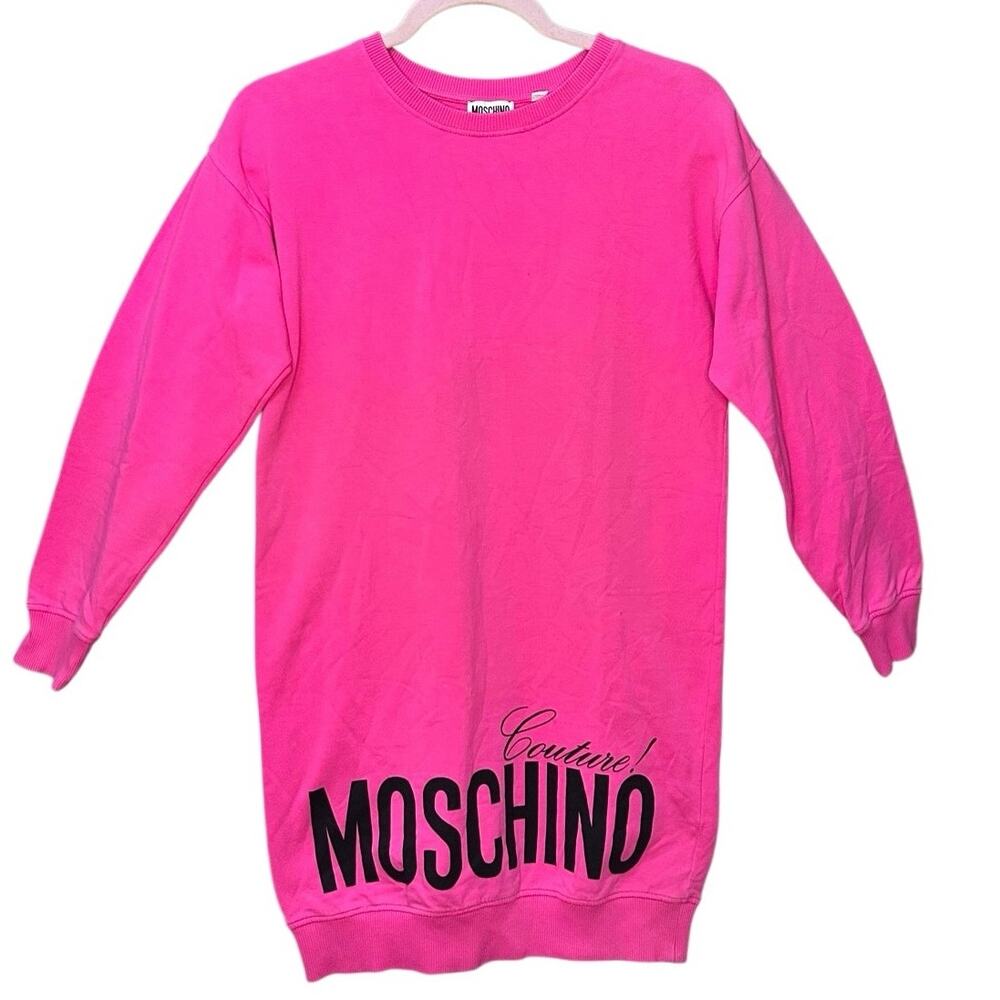 Moschino Teen Girls Sweater Long Sleeve Dress Couture Moschino Size 12 Hot Pink‎